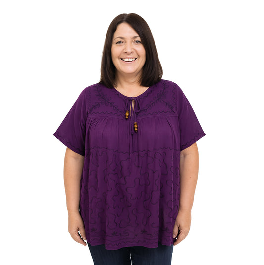 Embroidered Viscose Blouse