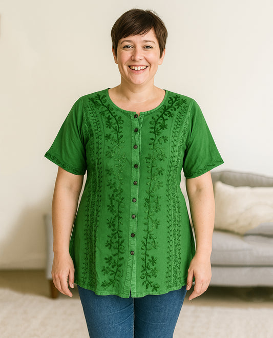 Embroidered Floral Blouse