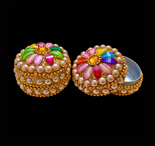 Medium Pearl & Rainbow Trinket Pill Boxes x 12