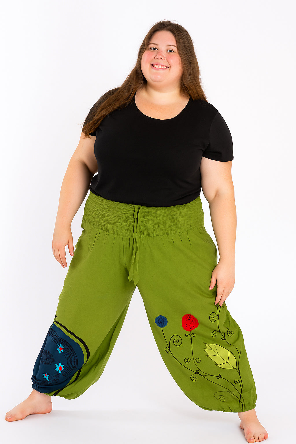 Hippy Flower Pattern Cotton "Hannah" Trousers