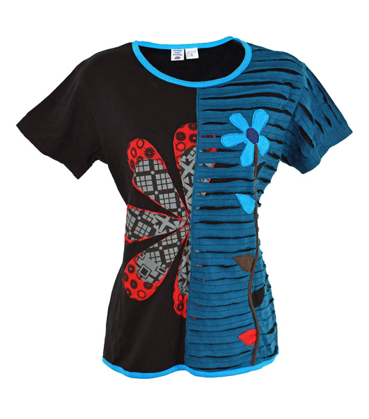 Razor Cut Flower T-Shirt Top