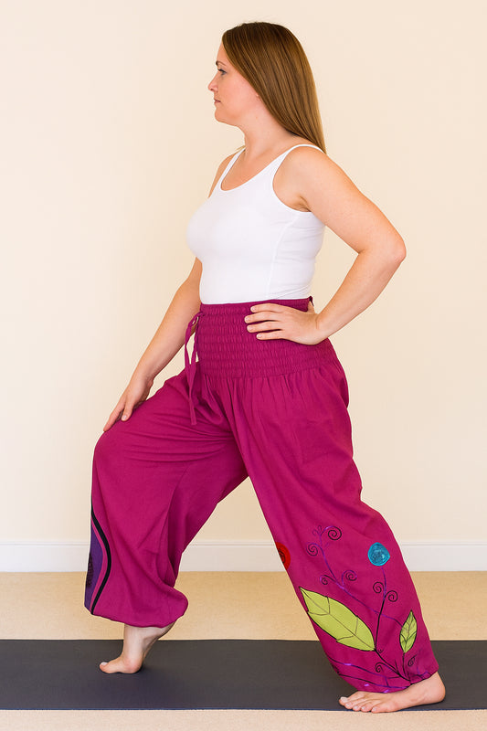 Hippy Flower Pattern Cotton "Hannah" Trousers