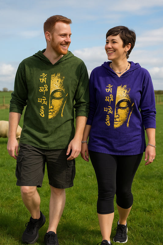 Om Buddha Cotton Hooded Top