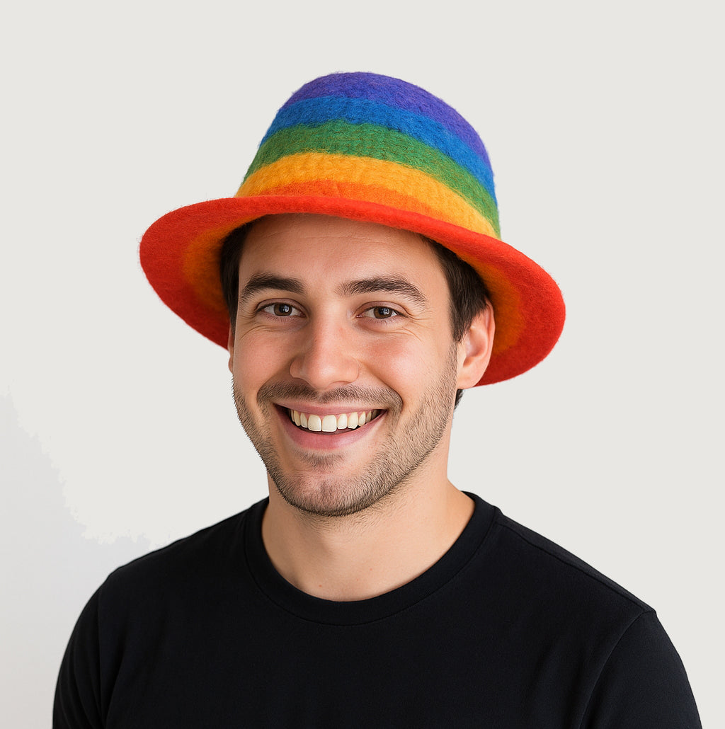 Rainbow Felt Hat