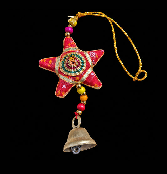 Handmade Fabric and Papier Mâché Hanging Stars