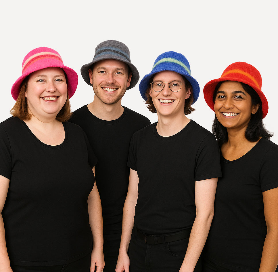 Felt Hat - Striped Bowler