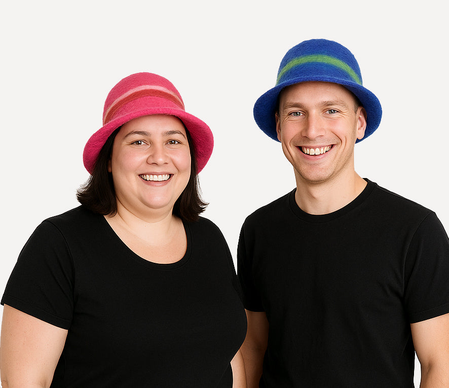 Felt Hat - Striped Bowler