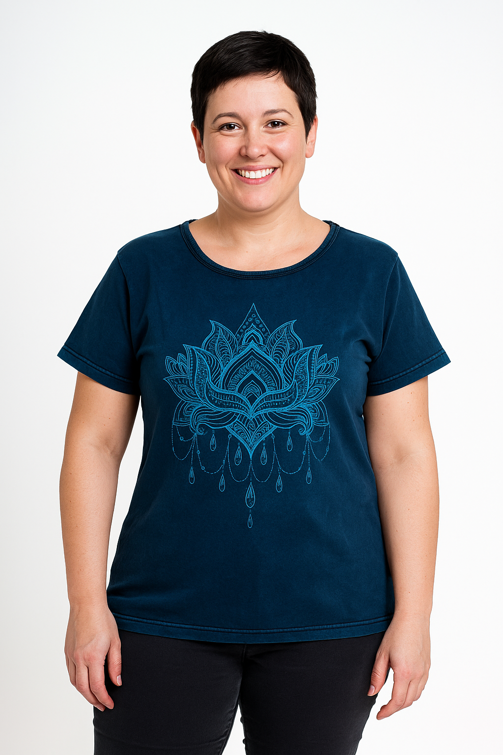 Lotus Print T - Shirt Top