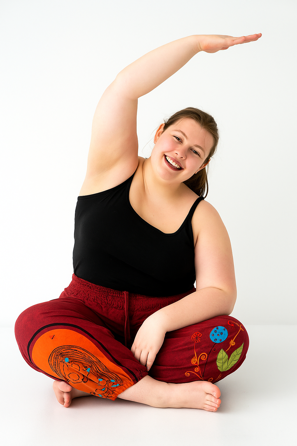 Hippy Flower Pattern Cotton "Hannah" Trousers