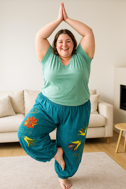 Hippy Butterfly Pattern Cotton "Marian" Trousers