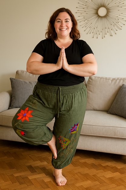 Hippy Butterfly Pattern Cotton "Marian" Trousers