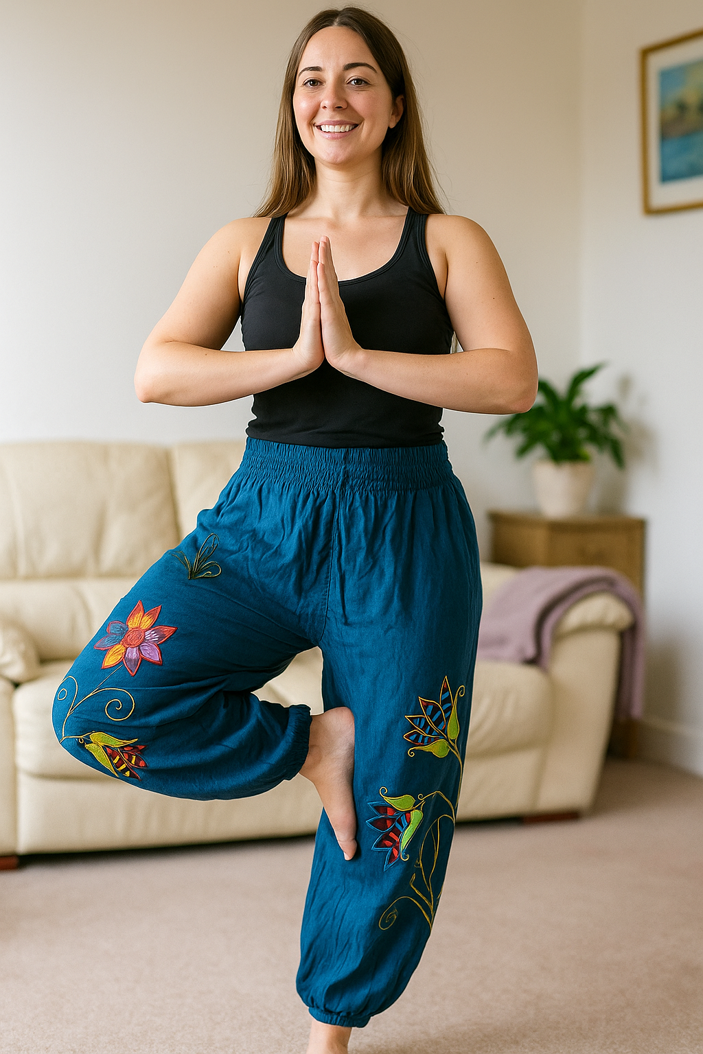 Hippy Butterfly Pattern Cotton "Marian" Trousers