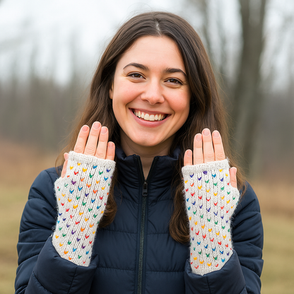 Dotty Wool Fleece Lined Wrist Warmer