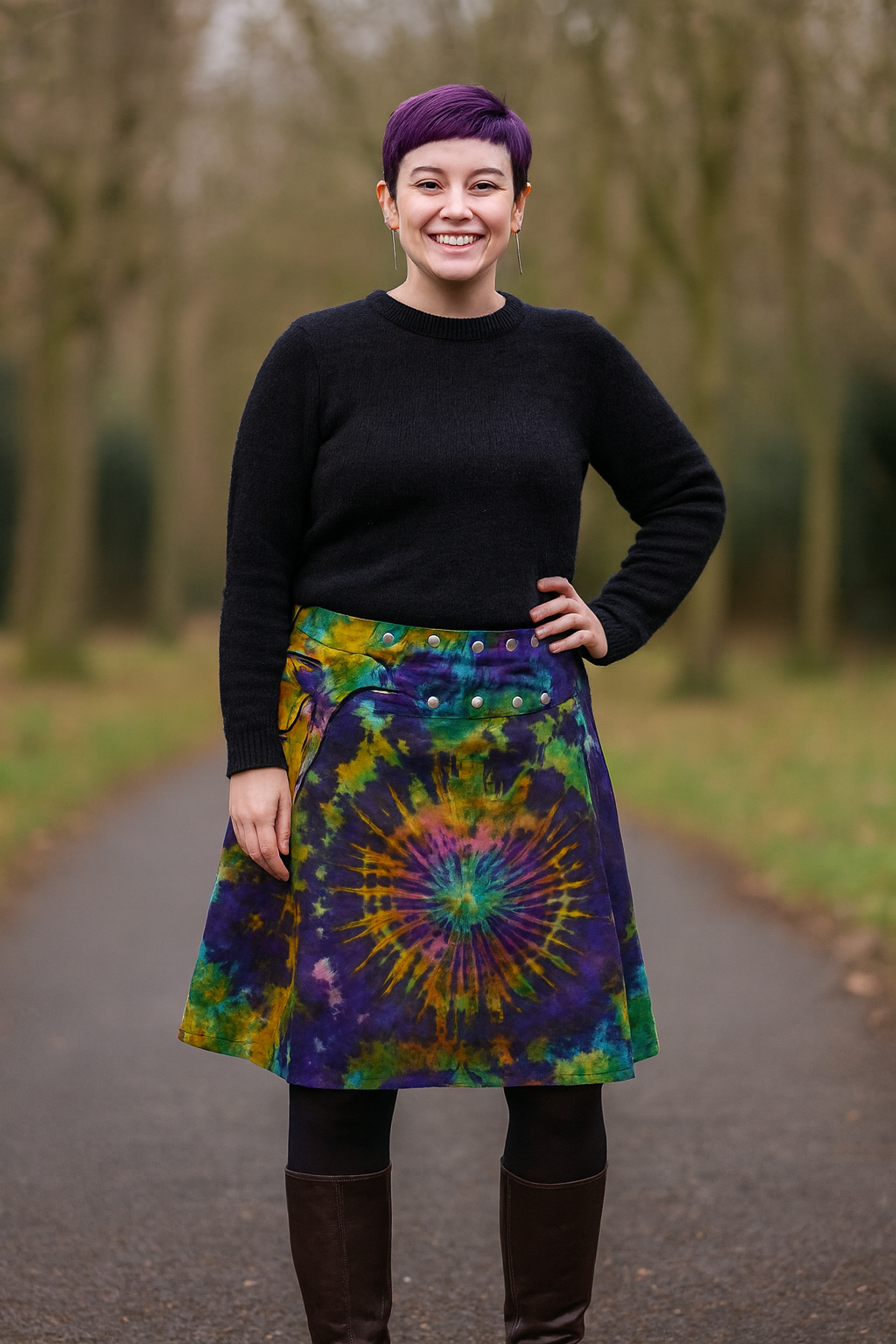 Tie Dye Cotton Popper Skirt
