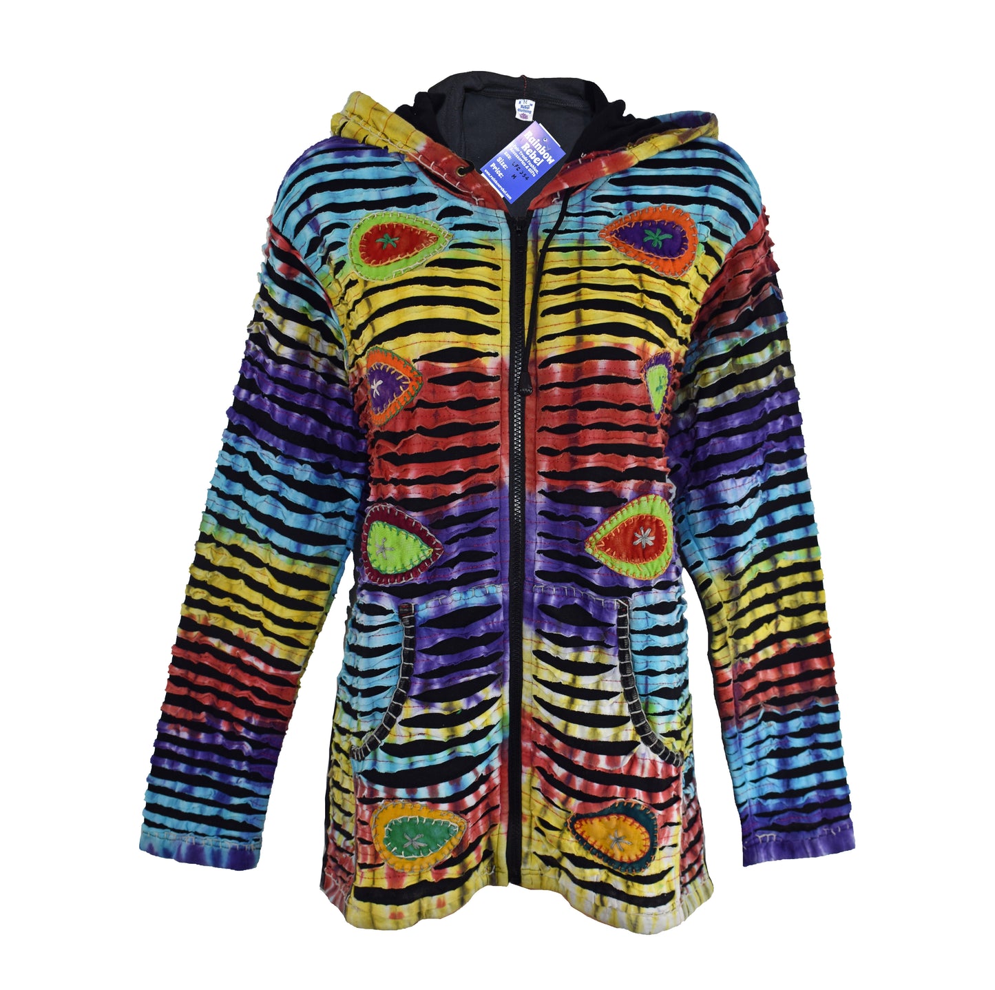 Rainbow Tie Dye Zip Hooded Jacket