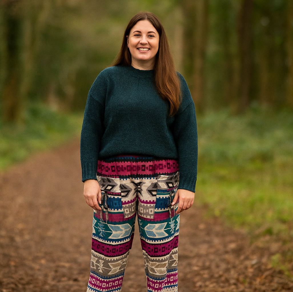 Acrylic Fleece Arrow Pattern Harem Trousers