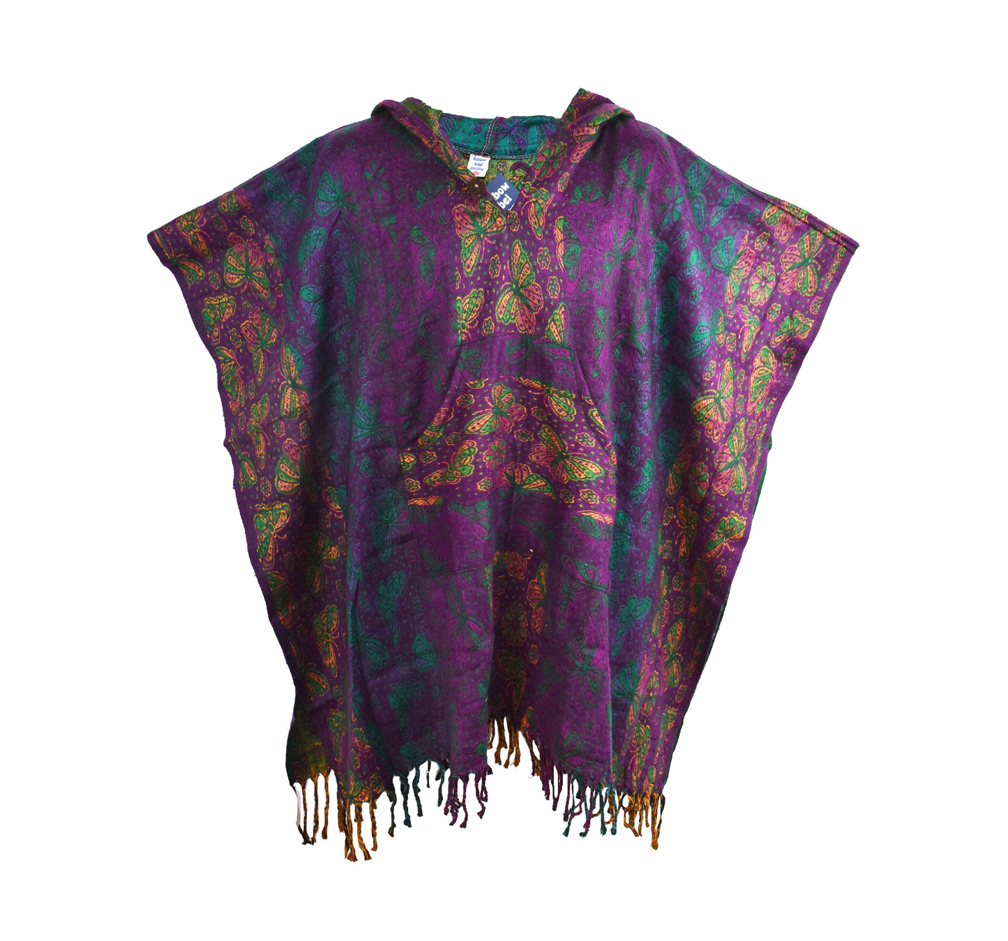 Butterfly Pattern Acrylic Fleece Ponchos