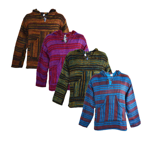 Striped Acrylic Fleece Hoody