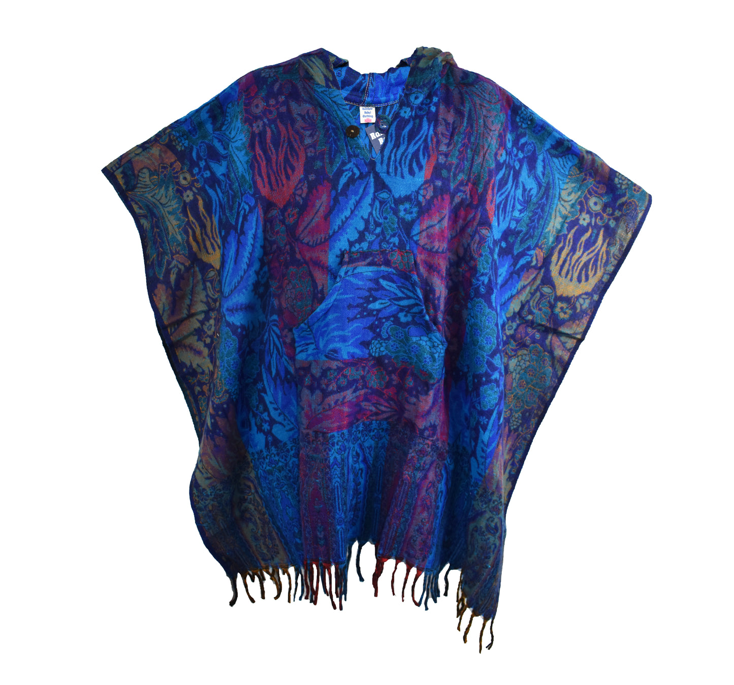 Flower Pattern Acrylic Fleece Ponchos