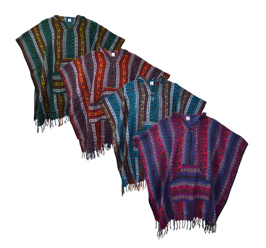 Paisley Stripe Fleece Ponchos