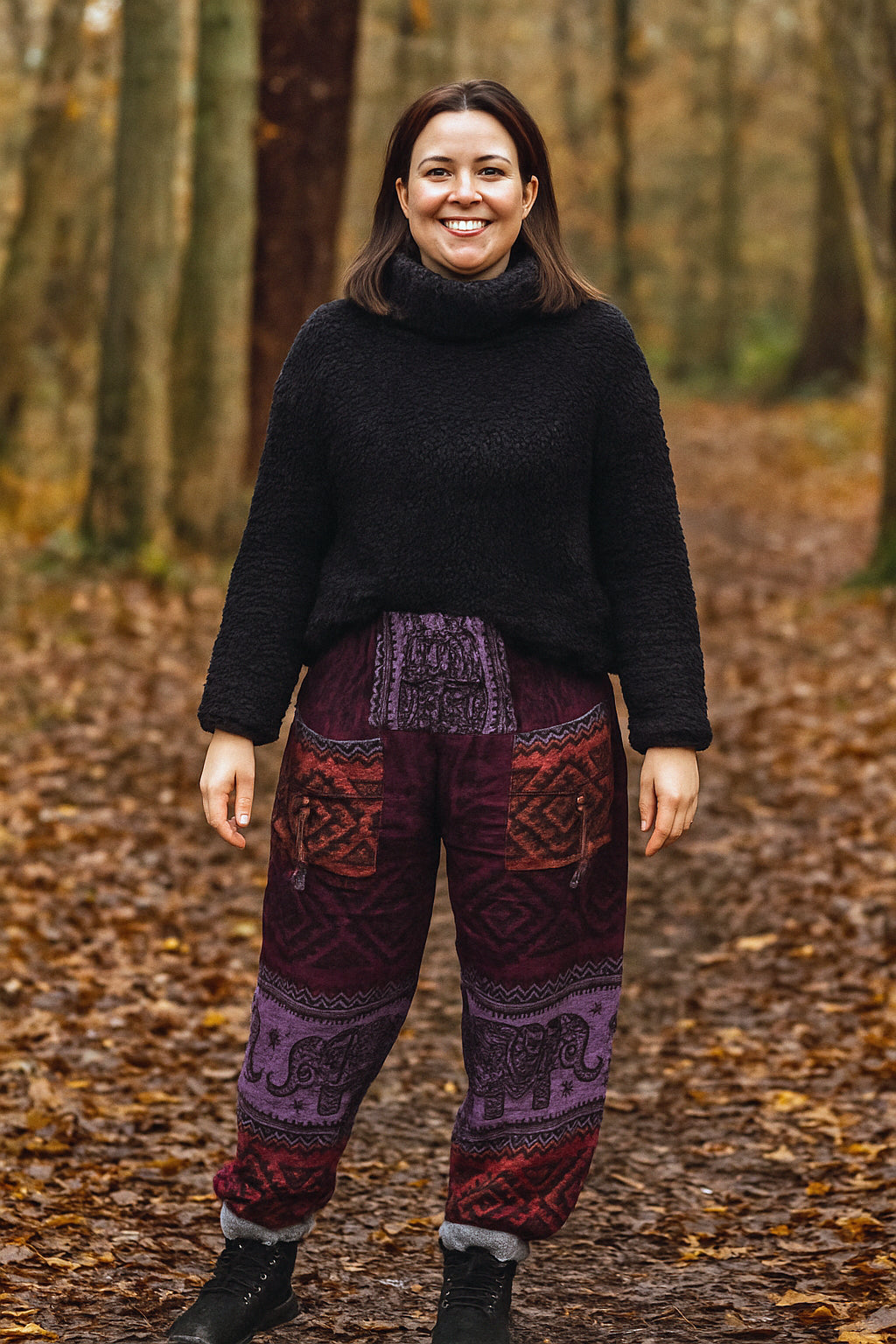 Acrylic Fleece Elephant Harem Trousers
