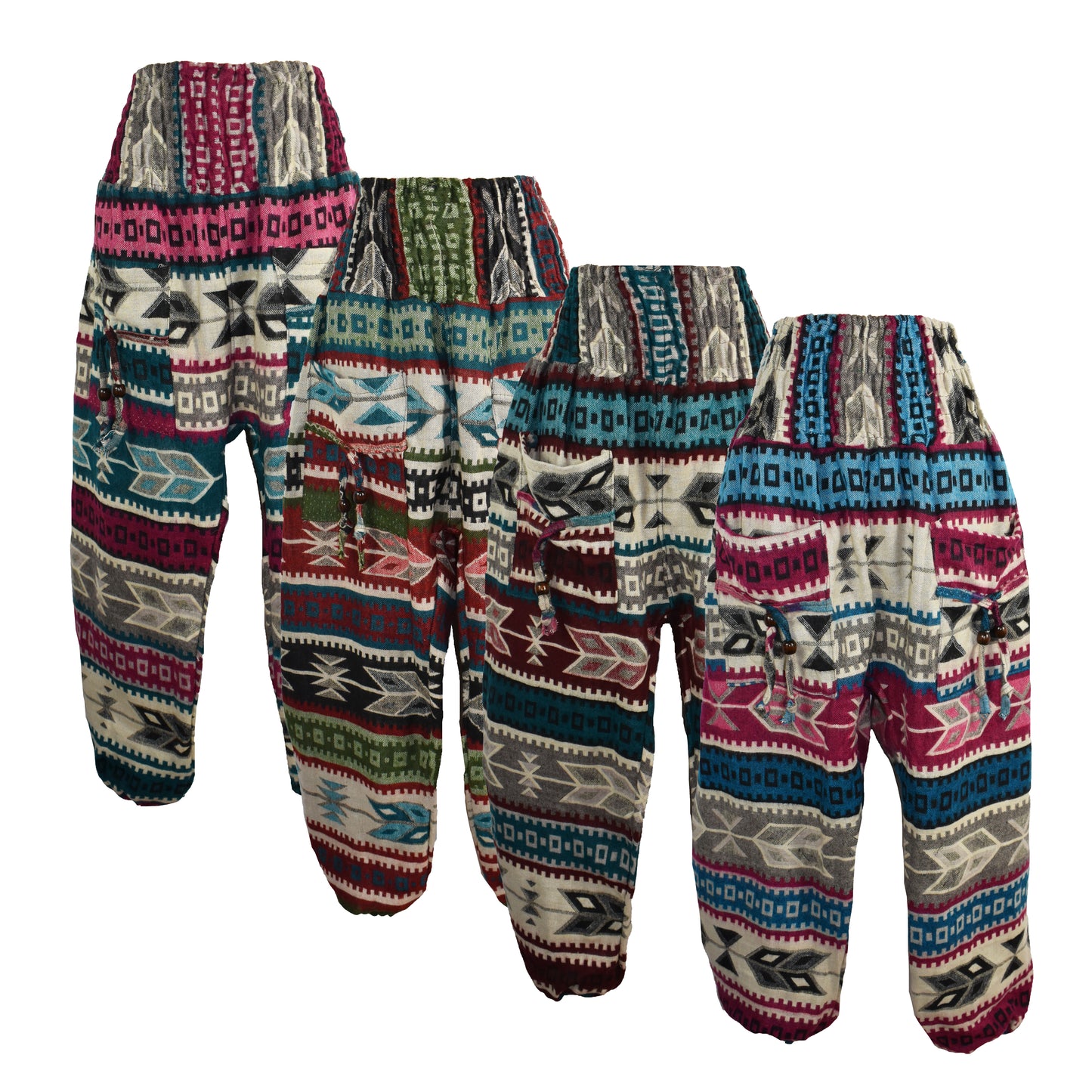 Acrylic Fleece Arrow Pattern Harem Trousers