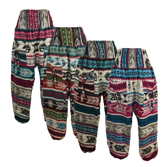 Acrylic Fleece Arrow Pattern Harem Trousers