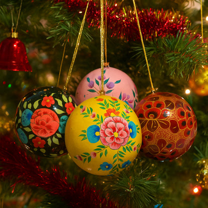 Hand Painted Festive Christmas Baubles