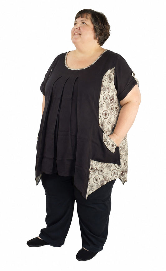 Plus Size Smock Style Blouse Top