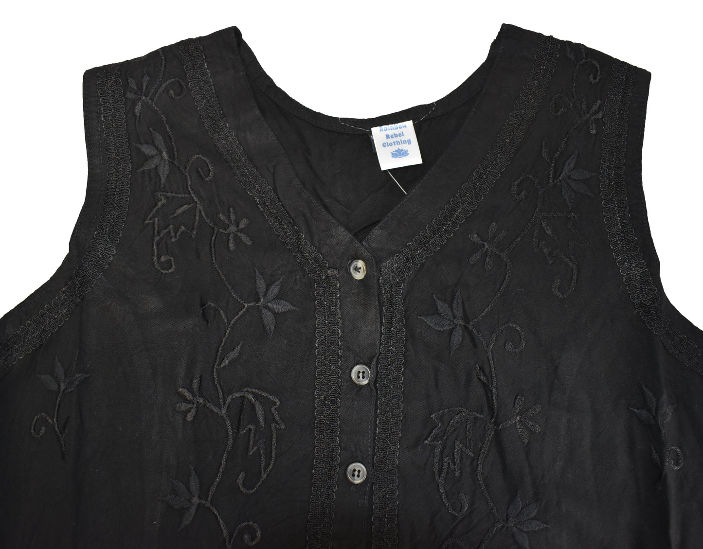 Embroidered Sleeveless Top
