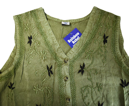 Embroidered Sleeveless Top