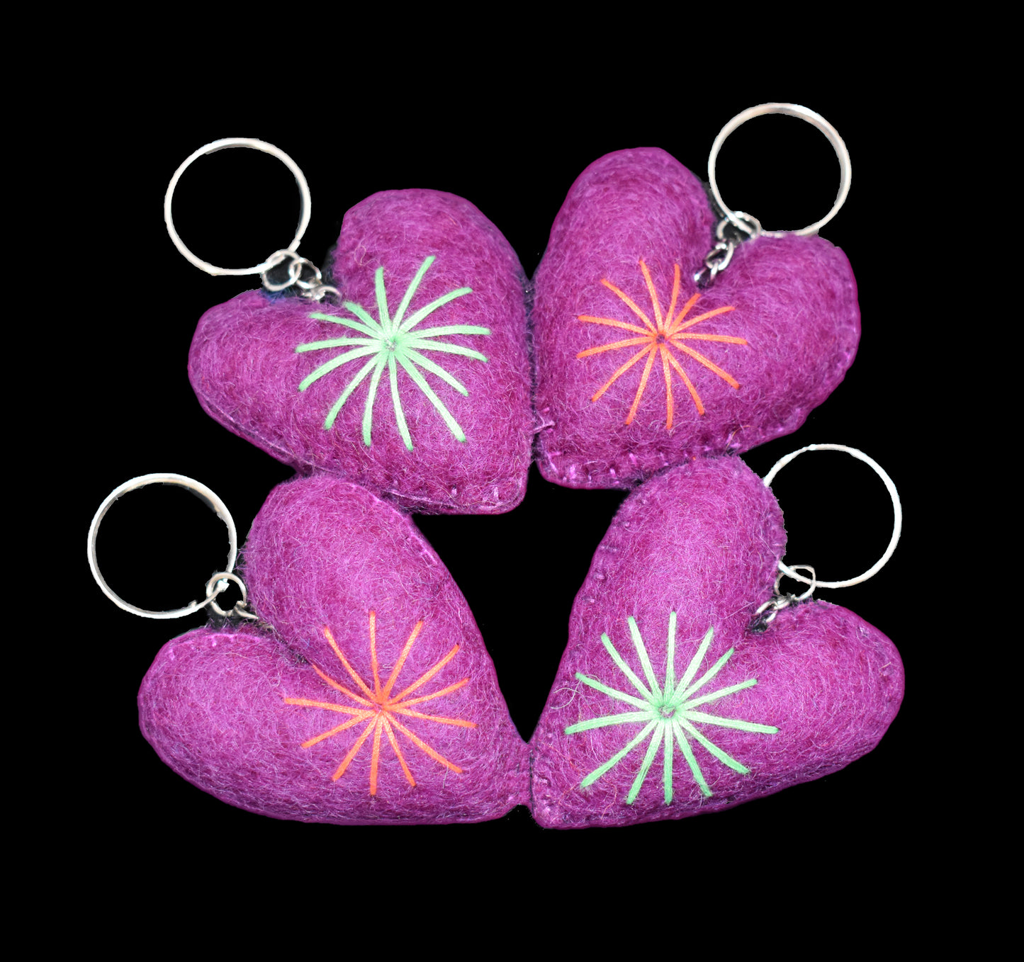 Felt Heart Keyring