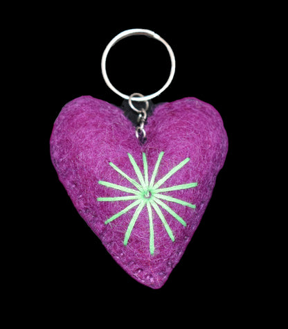 Felt Heart Keyring