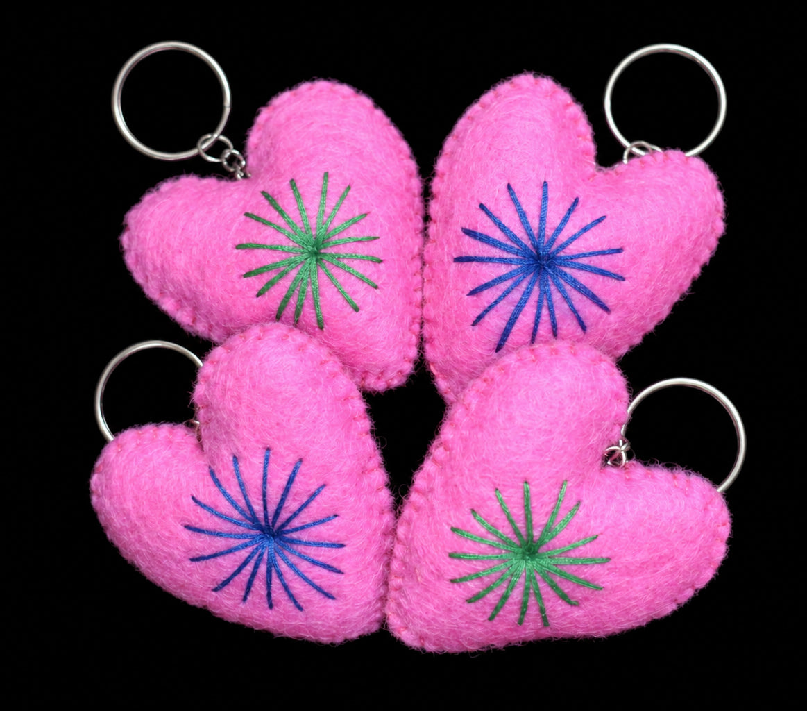 Felt Heart Keyring