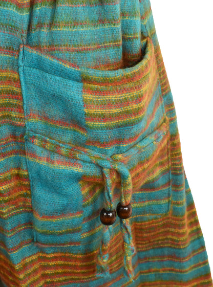 Striped Acrylic Fleece Harem Trousers