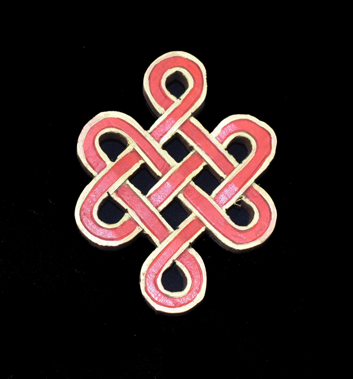 Tibetan Knot Wooden Wall Plaque 13cm