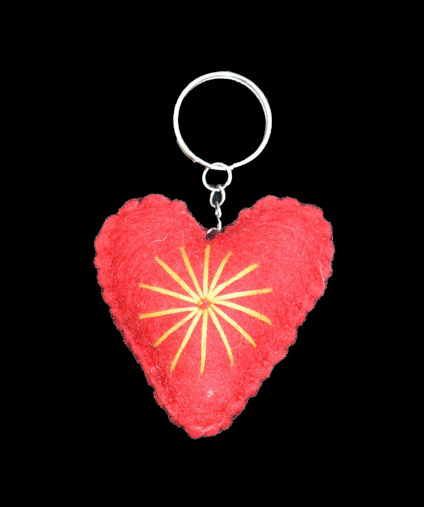 Felt Heart Keyring