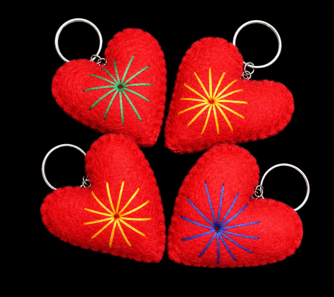 Felt Heart Keyring