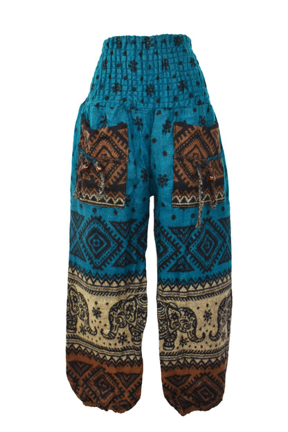 Acrylic Fleece Elephant Harem Trousers