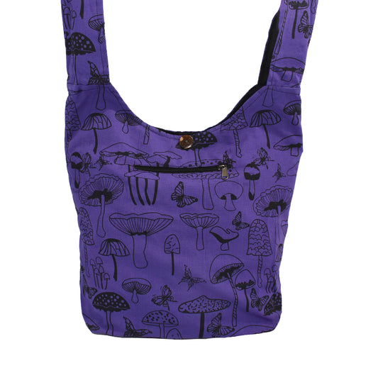 Mushroom Print Cotton Monk Bag