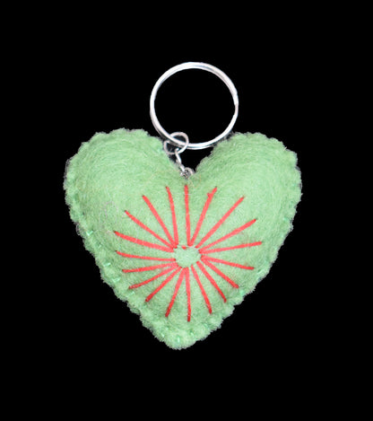 Felt Heart Keyring