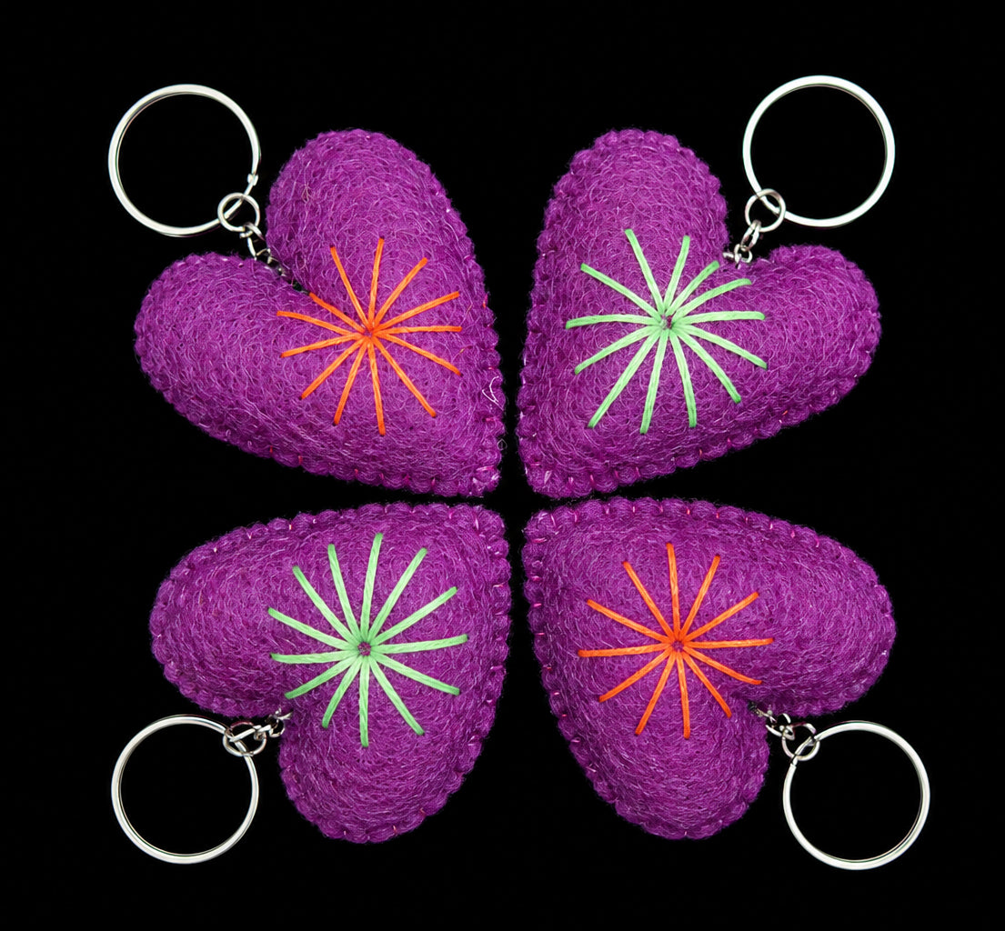 Felt Heart Keyring