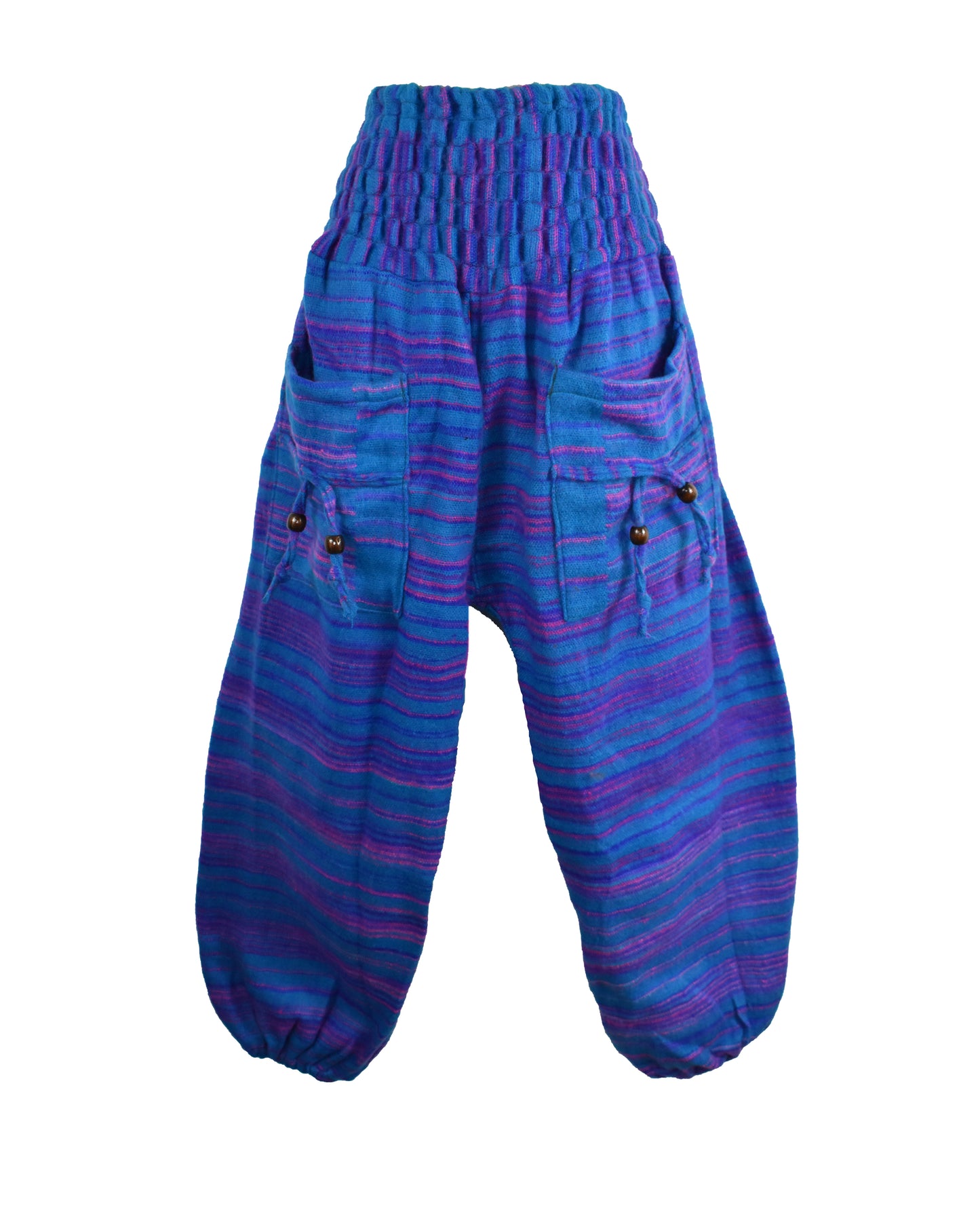 Striped Acrylic Fleece Harem Trousers