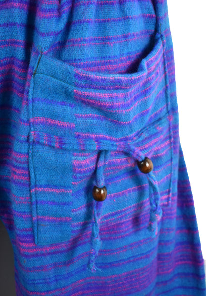 Striped Acrylic Fleece Harem Trousers