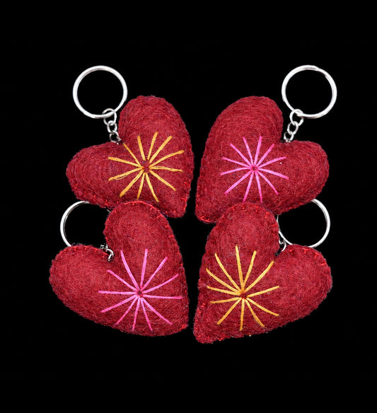 Felt Heart Keyring