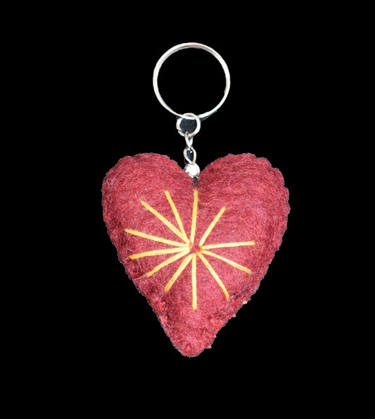 Felt Heart Keyring