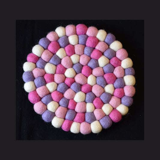 Large Light Pink Felt Ball Mat 20cm