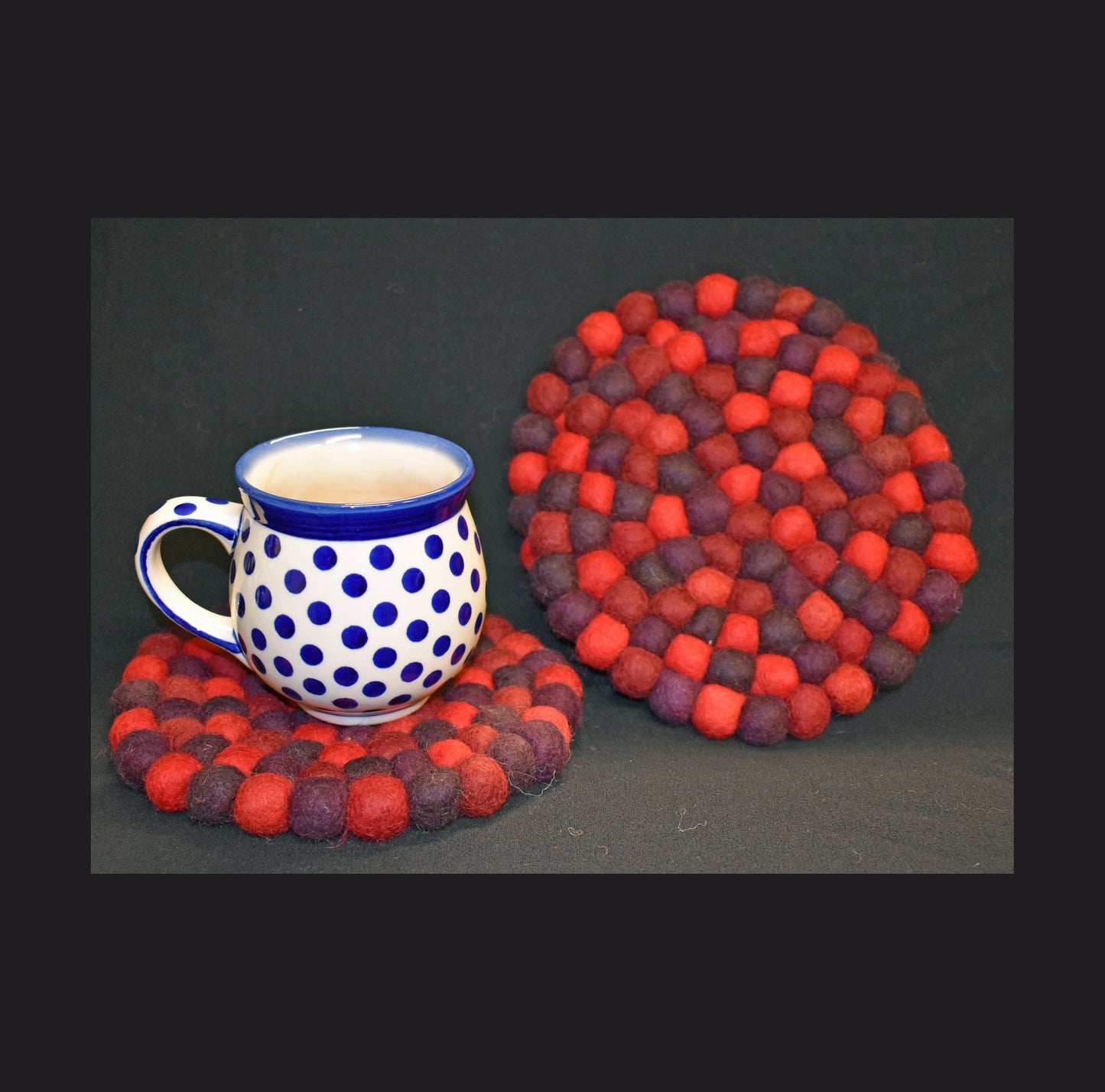 Large Red Felt Ball Mat 20cm