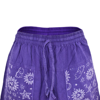 Celestial Print Cotton Harem Trousers