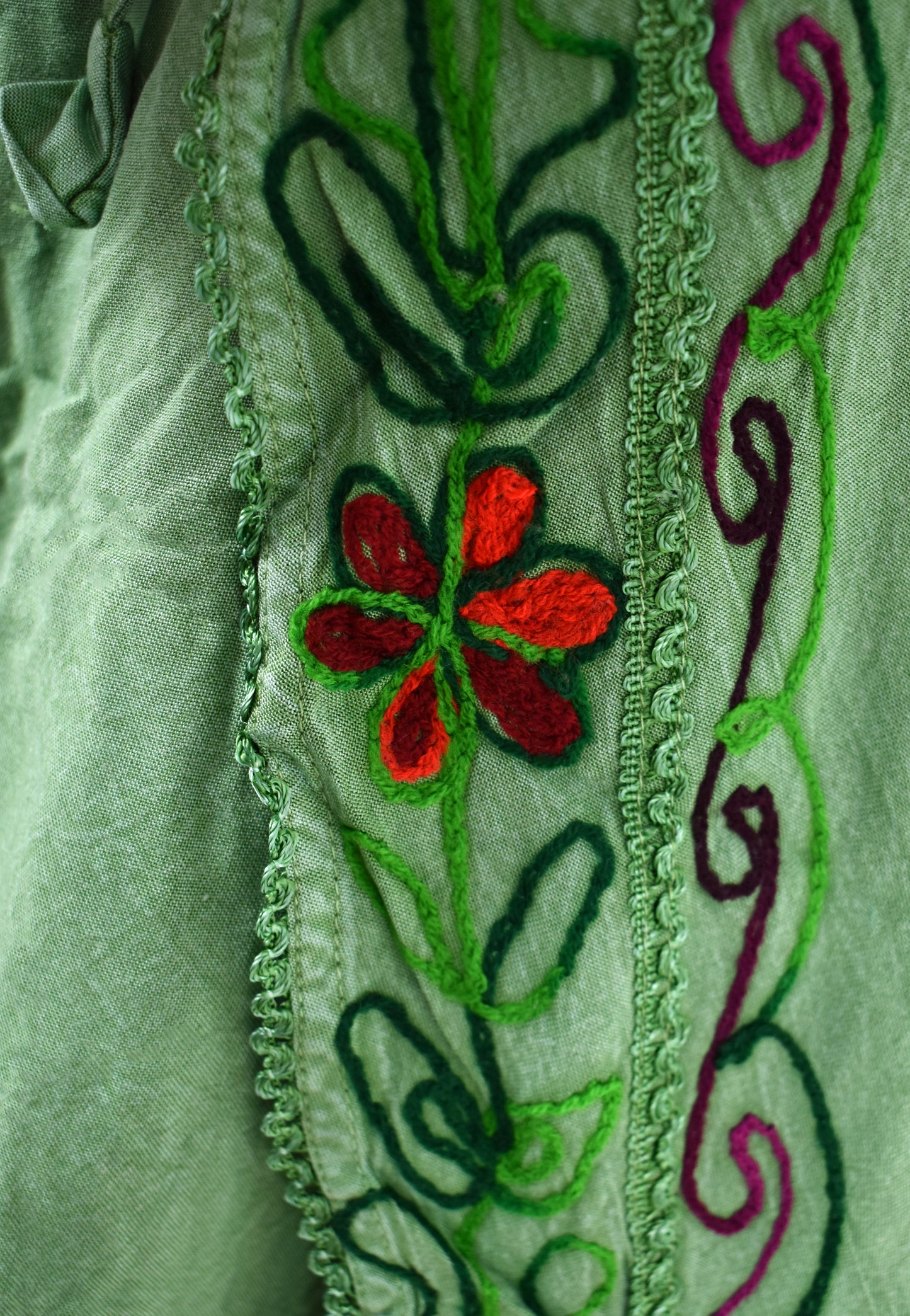 Embroidered Fisherman Style Trousers